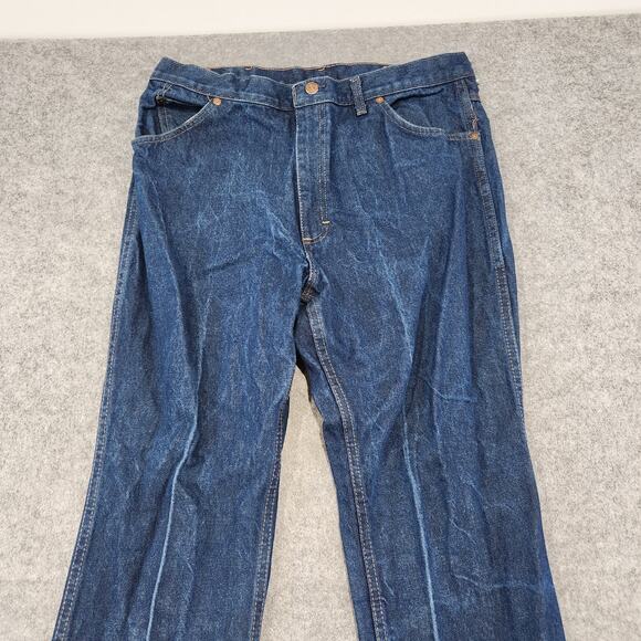 VTG 80s 90s Genuine Roebucks Mens 38x30 Dark Wash USA Made Blue Denim Jeans - Picture 9 of 16